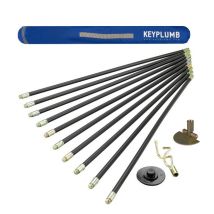 Keyplumb - Drain Rod Set Universal 13 Piece Including 3 Fittings + 30ft Carry Bag