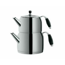 Teekessel Caydanlik Takimi 18/10 Edelstahl Teekocher Teekannen 1 L / 2 L Set Teekessel Silber Mx02 - Mulex