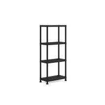 Estante de almacenamiento negro con 4 estantes – 60 x 30 x 135 cm – Capacidad de carga 20 kg – ABM