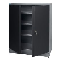 Armadio Alto Küpper 71699, 91x110x45 Cm, 2 Ante, Incl. 3 Ripiani, Nero