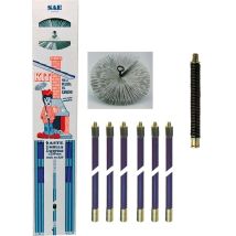 Kaminbesen-Set – 1 Stahlbürste 25cm, 1 flexible Stange 20cm, 6 flexible Polypropylenstäbe 140cm – TUTTACASA