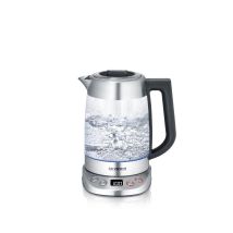 Tetera Y Hervidor De Vidrio Deluxe Con Capacidad: 1,7 Litros De Agua, 1,5 Litros De Té, 3000 W Acero Inoxidable/vidrio Wk 3480 - Severin