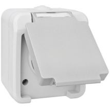 Peranova 102435 Interruttore Per Ambienti Umidi Presa Schuko Pera Grigio Chiaro, Grigio Scuro 1 Pz.