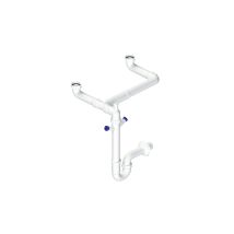 Sifone Salvaspazio Autopulente A 2 Vie Per Lavelli Cucina A Doppia Vasca Modello Orientabile L.b. Plast Ds73196-3kv Bianco