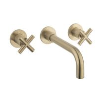 Crosswater Mpro Crosshead Robinet Lavabo Encastrable 3 Trous - Avec Poignée Croix - Laiton Brossé