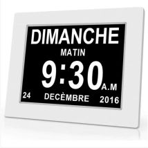 Orologio Digitale Da 7 Pollici Con Calendario, Data E Ora, Orologio Per L'Alzheimer Per Genitori, Promemoria Per Farmaci Per Nonni E Bambini - Bianco 