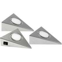 Heitronic - Genua Lampada Led Sottopensile Kit Da 3 Led (monocolore) Led A Montaggio Fisso 6 W Bianco Caldo Acciaio Inox