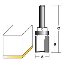 Carbitool - Inverted Flush Trim Router Bit W/bearing 1/4' Shank