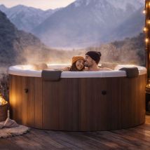 Spa Gonflable 6 Places Semi-rigide – 130 Jets D'Air – 8 Buses Hydro Jets Réglables – Ø 160 Cm – Application Mspa Link 2.0