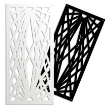 Laser - Panneau Ajouré En Pvc - Brise-soleil - Couleur : Blanc - Dimension : 98x198 Cm