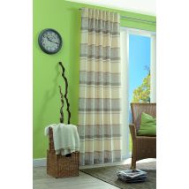 Deko Trends Oleander 6237017 66 – tenda Tab-top, Plastica, Woll Bianco/beige – crema, 245 x 146 x 0.1 cm
