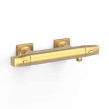 Tres - 19016405om Over-wall Grifo Termostático Mural Over-wall Ducha Color Oro Mate 24k - Ref: 19016405om