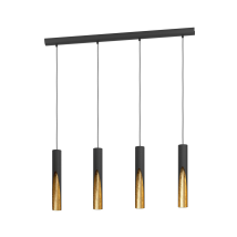 [neuwertig] B-ware Led Hängeleuchte Pendelleuchte Barbotto Led Lampe Schwarz Gold 4fl