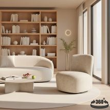 Fauteuil Pivotant De Salon Joya, Beige/ 66x69x75
