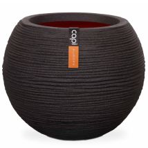 Capi Pot A Fleurs Nature Rib Rond 40 X 32 Cm Noir Kblr270 424217