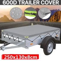 600d Trailer Cover Heavy Duty Pvc Waterproof Dust Protector 250x130x8cm
