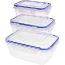 Excellent Houseware - Set De Contenants Alimentaires, 3 Pièces, Plastique