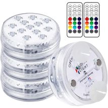 Cesieclefou - Led Swimming Pool Lamp, Submersible Led Lights, Lighting Time 30-50 Hours, Ip68 Waterproof, 16 Rgb Color Changing, Decorative Lights For
