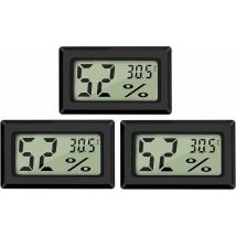 Erhope - Mini Digital Lcd Thermometer Hygrometer (3 Pcs - A) Temperature Humidity -5070°C 10%99% Rh Portable Thermometer Thermo Hygrometer Indicator 