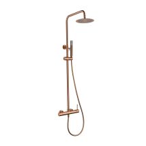 Mice Collection - Mice - Columna De Ducha Con Monomando Integrado De Acero Inoxidable - Rociador Extraplano - Griferia Baño Color Cobre - Oro Rosa 