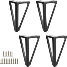 Paryou – Juego De 4 Patas De Hierro Negro Para Muebles – Capacidad De Carga Máxima De Hasta 800 Kg – Tornillos Incluidos – Para Sofás Y Mesas De 