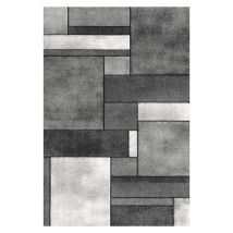Modern Abstract Low-pile Rug Non-slip & Machine Washable Floor Carpet For Living Room, Bedroom & Hallway Neutral Short Shag Design Mosaic Rug 60110cm 