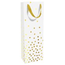 Braun&company - Geschenktragetasche Golden Dots Weiß 12 X 37 X 8 Cm Papiertüte