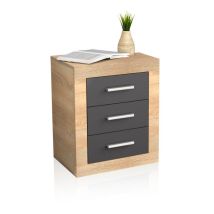 Homesouth - Mesita De Noche Kira Cambria - Grafito 50cm (ancho) X 61cm (alto)