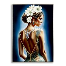 Lacquered Canvas Isabel With Frame -h- Cm 72x4x102