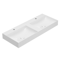 Ceramica Globo - Lavabo Doppio In Ceramica 120x47 Cm Globo T-edge B6r120bi Bianco - Ceramica