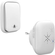 Ahlsen Timbre Exterior Inalámbrico Y Sin Pilas, Resistente Al Agua, Ip 65, Nieve, Lluvia, Humedad, Blanco