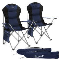 Hauki Set 2x Sedia Da Campeggio Pieghevole Blu Sedia Da Pesca Carico Fino A 150 Kg Sedie Da Giardino Con Portabicchieri E Borsa Per Il Trasporto 