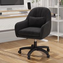 Hawthyhome Homeoffice Stuhl, Samtstuhl Mit Kopfkissen, 360° Drehbar Höhenverstellbar Bürostuhl Ergonomisch, Schminkstuhl Drehstuhl,für Arbeitszimmer 