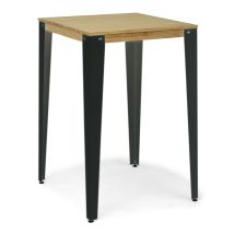 Mesa Alta Lunds Cuadrada 59x59x110cm Fumé En Madera De Pino Maciza Acabado Natural.