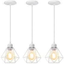 3x) Ø16cm Plafones Moderna Vintage Lámparas De Colgar De Metal Lámparas De Colgar De Interior Blanca Retro Para Sala De Estar Dormitorio Pasillo