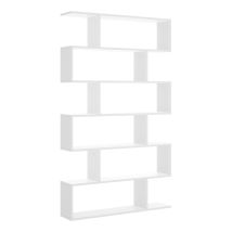 Buchhandlung Joliet, Hohes Doppelseitiges Bücherregal, Trennregal Mit 5 Fachböden, Modernes Büroregal, Cm 80x24h192, Glänzend Weiß