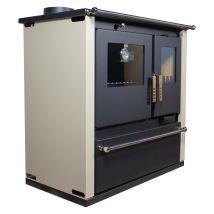 Holzherd Verso Cs Plus – 7,7 Kw – Metallplatte Oben, Elfenbeinfarbene Seitenwände, Praktisches Design Und Rauchrohr Links – Energieklasse A