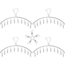 Zolginah Perchero Para Colgar Ropa Perchero De Calcetines De Acero Inoxidable Perchero Con 10 Clips Para Pañales De Tela, Sujetadores, Toallas, Ropa 