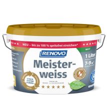 Renovo - Premium Wand- Und Deckenfarbe Meisterweiss Matt 1,0 Ltr.