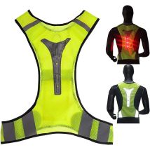 Chaleco De Seguridad De Alta Visibilidad, Chaleco Reflectante Led Con Tiras Reflectantes Led Para Actividades De Tráfico Nocturno Al Aire Libre, 