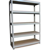Monster Shop – 5-Pack Q-Rax Shelving Units – 1200mm x 500mm x 1825mm – 200KG Capacity Each Shelf – Boltless Assembly
