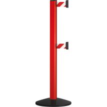 Potelet à sangle en aluminium – 1000 mm – 83 mm diamètre – 3700 mm étirement – Rouge – VIA GUIDE