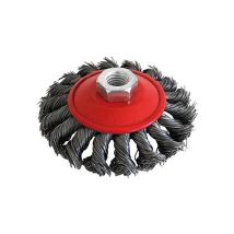 Spazzola Acciao Circolare Conica Fili Ritorti M14 D 100mm Per Smerigliatrice