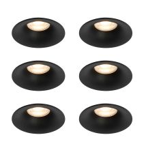 Set Of 6 Black Recessed Spotlights Gu10 50mm - Gijs