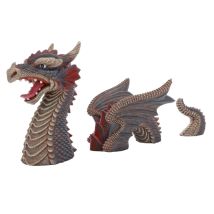 Décoration aquarium dragon rouge – Aquarium d'eau douce – 3 parties – Polyrésine – HOBBY
