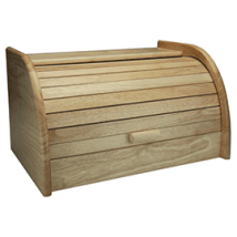 Apollo – Rubber Wood Bread Bin – Roll-top Design – 410mm W x 260mm D x 195mm H