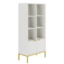 Les Tendances – Librería 2 puertas Seattle Blanco – 6 compartimientos – Acero, Aluminio – 43 kg – 80 x 40 x 171,3 cm