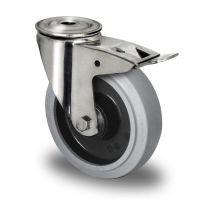 Cascoo Rückenlochlenkrolle Mit Totalfeststeller Ø 200 Mm Serie R4e2 Kugellager Edelstahl