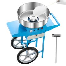Vevor Elektrische Zuckerwattemaschine Kommerzielle Zuckerwattegeräte Mit Wagen (1000 W) Mit 52 Cm Edelstahlschüssel & Zuckerschaufel & Schublade, 