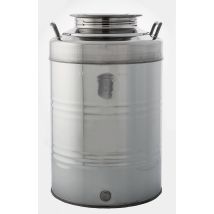 Ölwanne aus Edelstahl – 50 l – breiter Mund – Schraubdeckel – Wasserhahn Vorbereitung